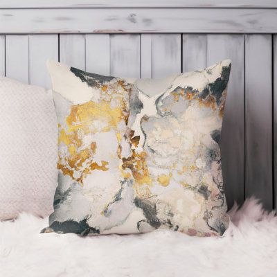 Abstract Golden Elegance Paint Strokes Modern