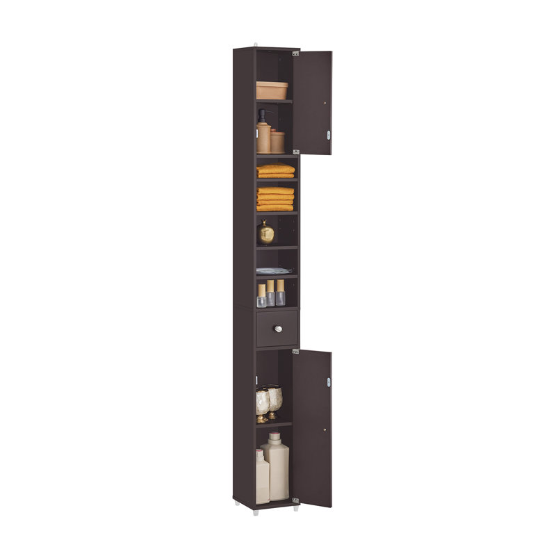 Munford Freestanding 20cm W Linen Cabinet, Brown
