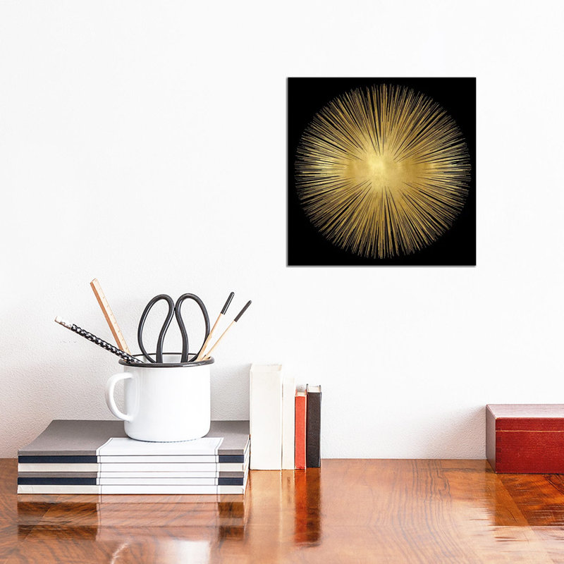 Sunburst by Abby Young - Print on Canvas, Wrapped Canvas, 45.72 cm H x 45.72 cm W x 1.91 cm D, Black