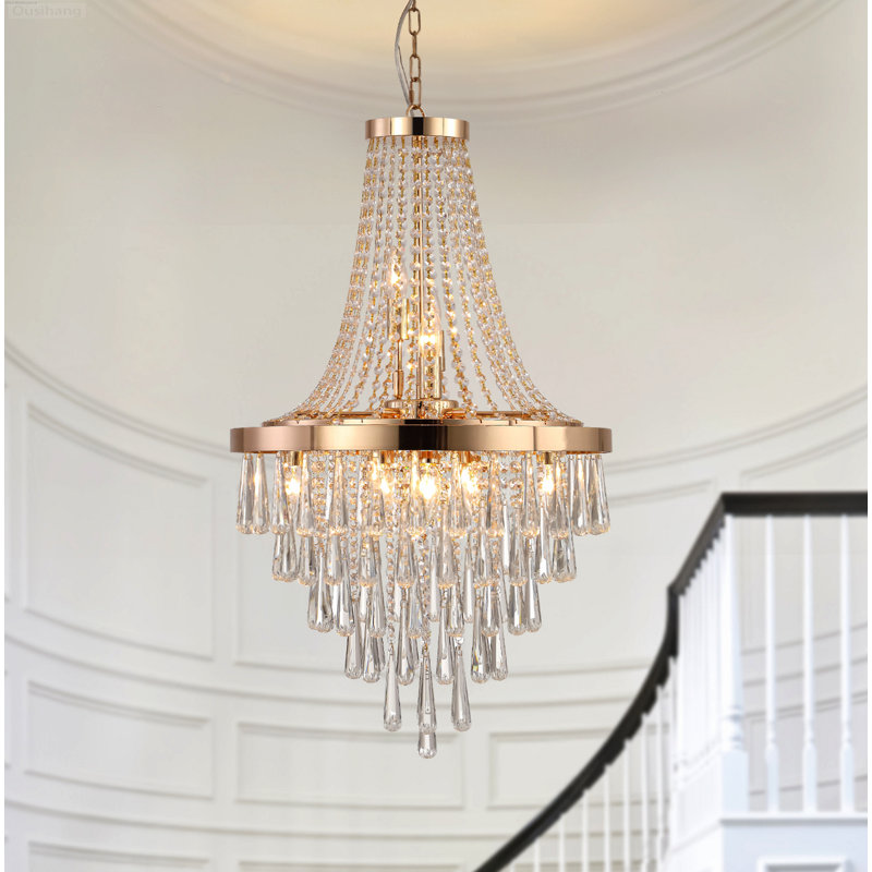 Lustre en cristal 11 lumières Modern, Doré