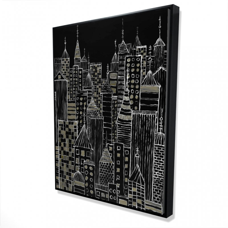 Illustration de tours de ville sur toile
