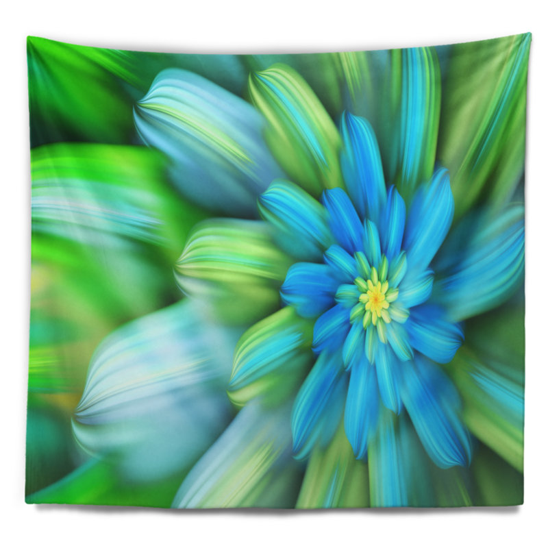 Tapisserie florale florale verte, H 68 po x l 80 po