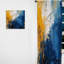 Expressions intuitives bleues et jaunes I - Rideau en velours moderne - obscurcissant - 1 panneau-107826591