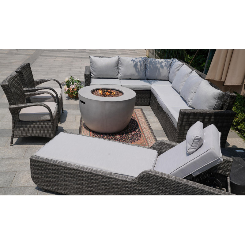 10 - Person Modular Patio Conversation Set with Cushions