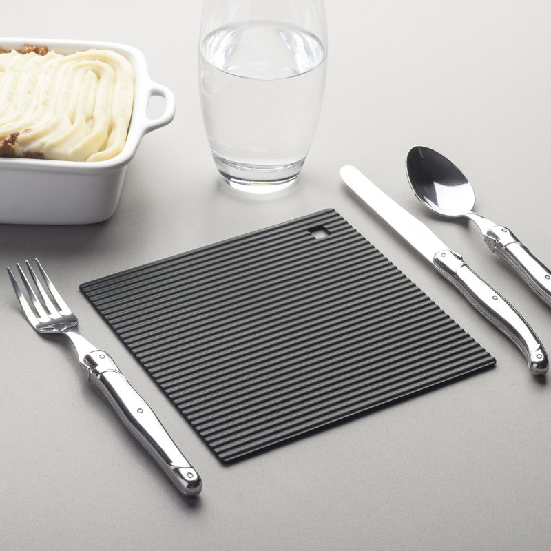 Silicone 2 Piece Trivet Set, Black