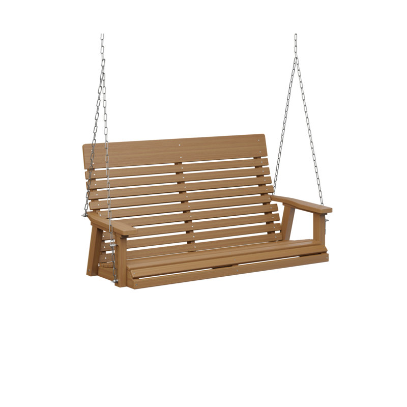 Berlin Gardens Casual Back Double Swing with Zinc Chains, Natural Teak, 52"