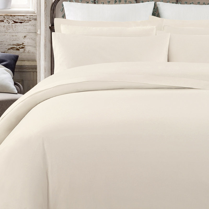 Hunstant 100% Cotton Percale Sheet Set, Natural, Full/Double