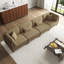 4 - Piece Upholstered Corduroy Modular Sectional with Pillow Back and Solid Wood Legs-1981380796