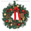 Faux Pre-Lit Artificial Christmas Door Wreath Holly Garland Decor 20 LED