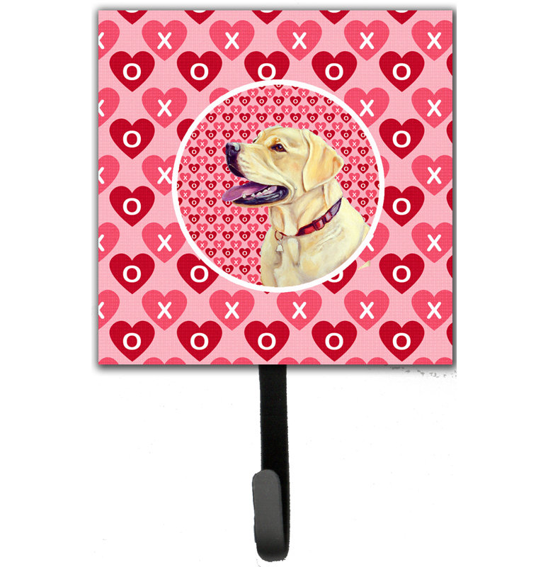 Porte-laisse et crochet mural Labrador Valentine's Love and Hearts