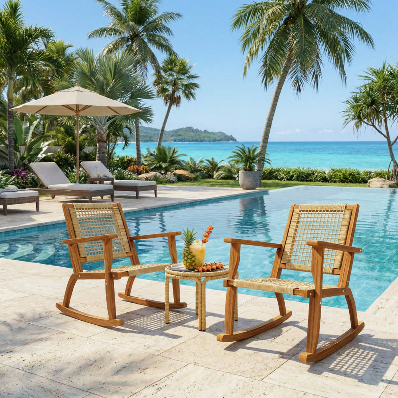 Ensemble de 2 chaises berçantes d'extérieur