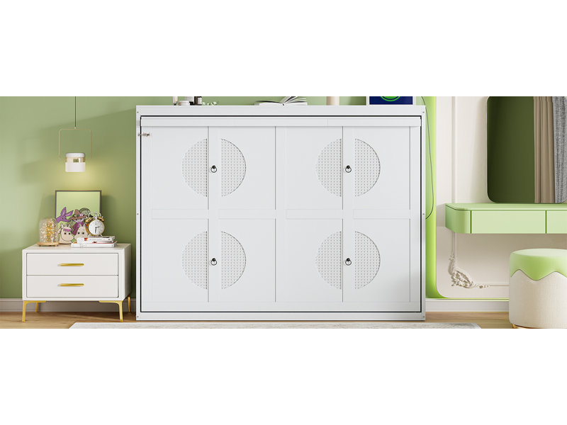 Grand lit escamotable mural, blanc, Grand lit, Blanc