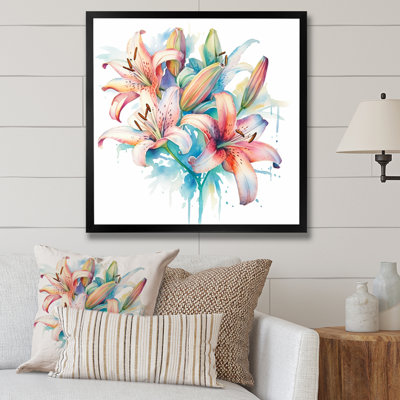 Aquarelle élégante lis pureté III sur toile
