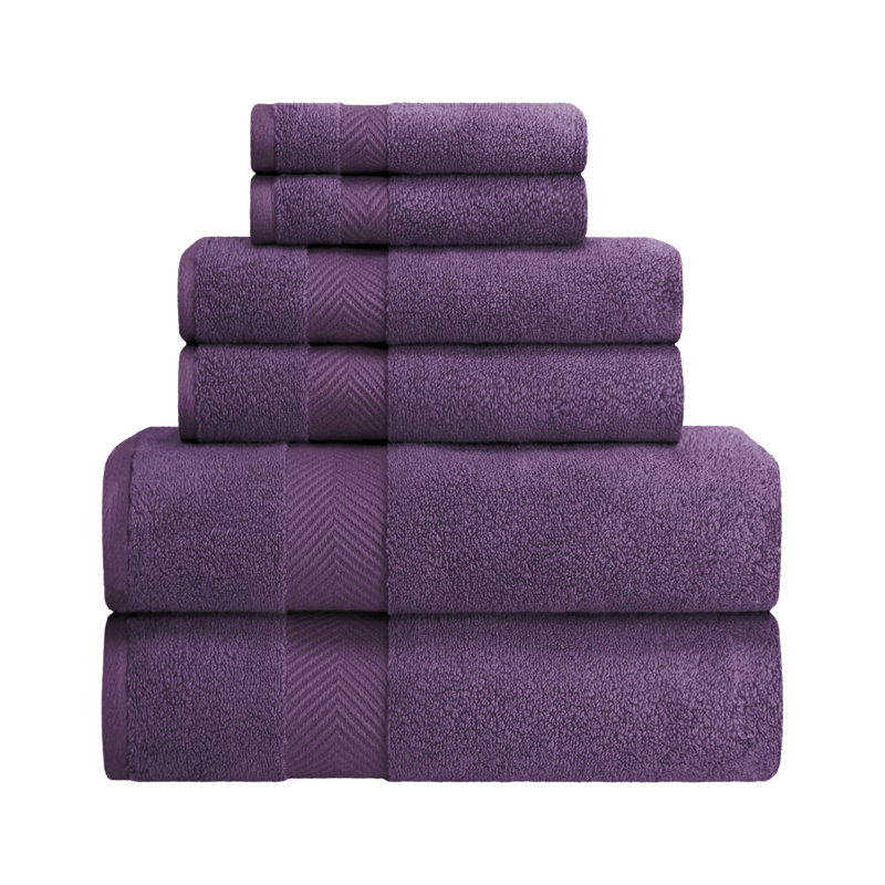 Ensemble de serviettes 100% coton ultra doux 6 pièces Hamachi, Pépins de raisin, 6 Piece Towel Set
