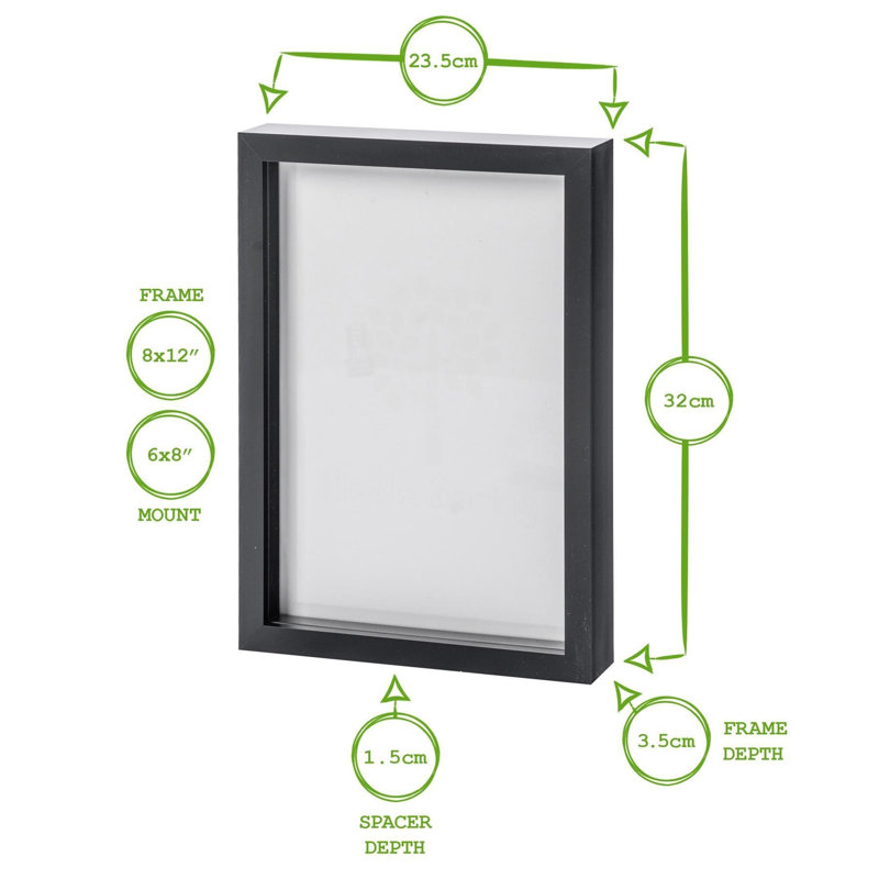 Shadow Box Picture Frame, White/Black
