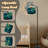  Arc Floor Lamp Turquoise blue abstract technique fluid art liquid art Original art Tall Modern Standing Lamp LED Adjustable Linen Lampshade 3 Color Temperatures