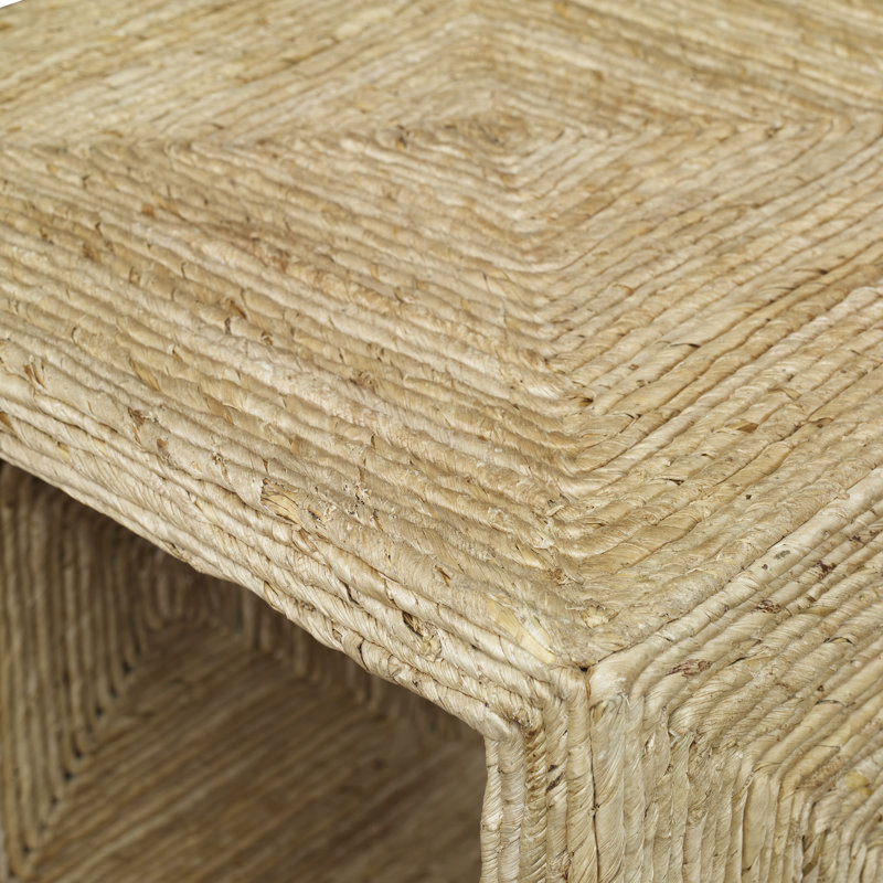 Evana Open Storage Woven End Table