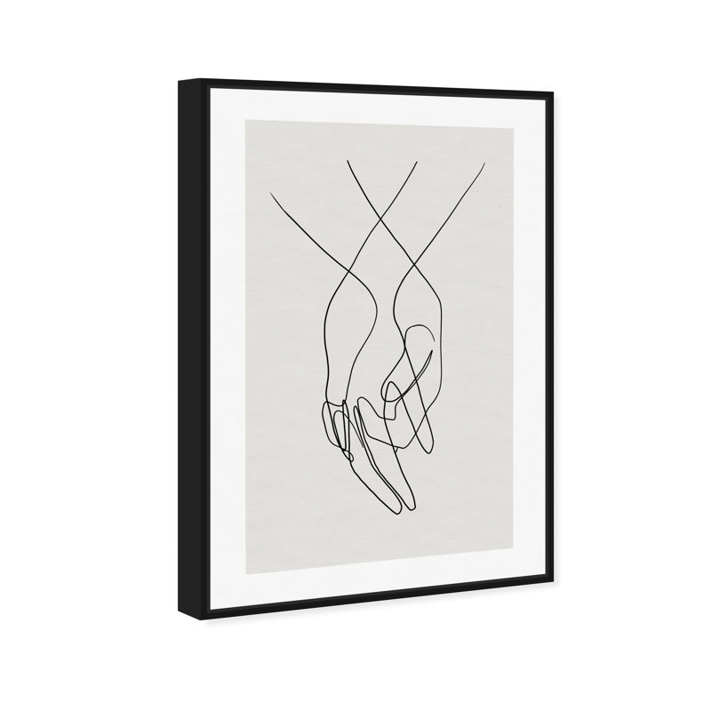 " Hands ", 24" H x 16" W , Black Framed Canvas