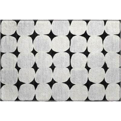 Premium Machine Washable Prisco Black Rug