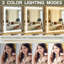 Grand miroir de coiffeuse à DEL avec lumières, 3 modes d'intensité variable, grossissement 10X, port de charge USB, miroir de table ou de maquillage mural pour la beauté professionnelle et les soins de la peau