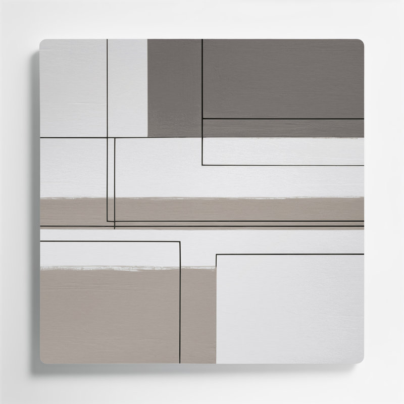 Minimalisme 17, art mural gris en métal, H 16 po x l 16 po