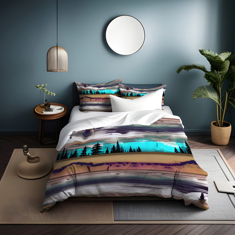 Abstract Duvet Cover, King Duvet Cover + 2 King Shams