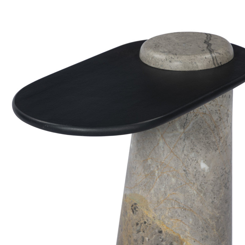 Raz End Table-Grey Layered Marble