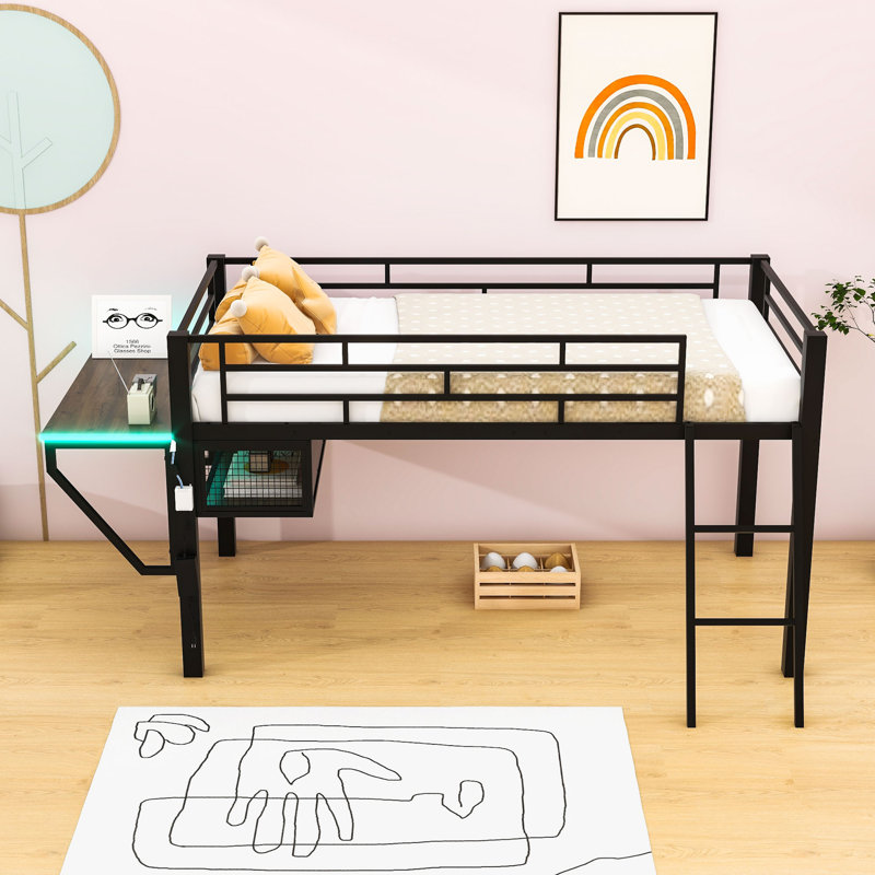 Janelyn Kids Loft Bed with Drawers, Twin