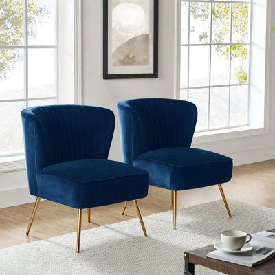 Chaise d'appoint d'appoint en velours capitonné Leona