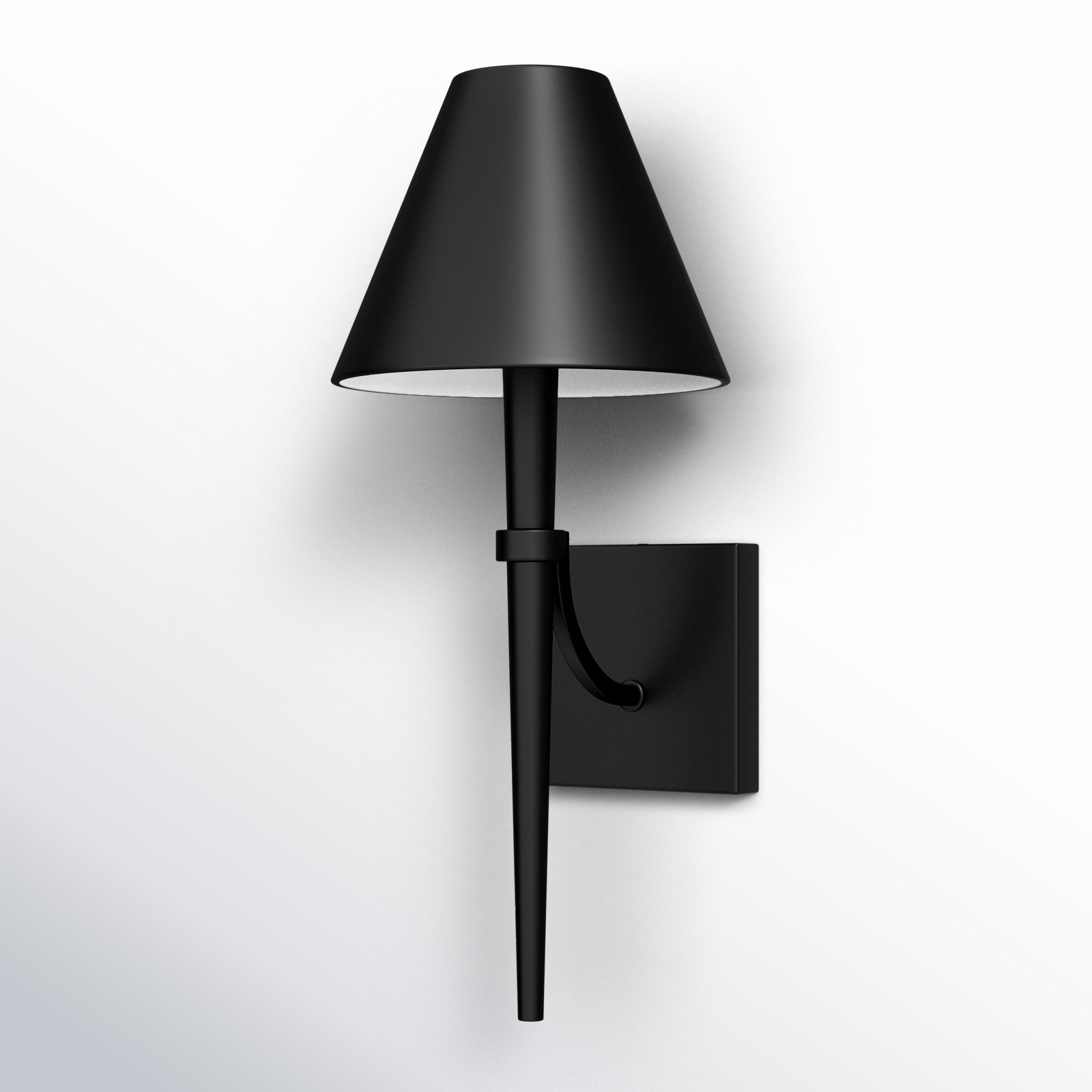 Edmont Single Light Dimmable Candle Wall Light, Matte Black