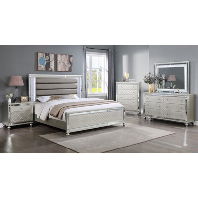 Marvlene Babbie LED Upholstered Panel Bedroom Set
