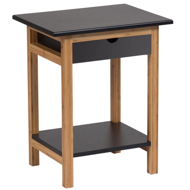 Alfie-Thomas End Table with Storage, Black