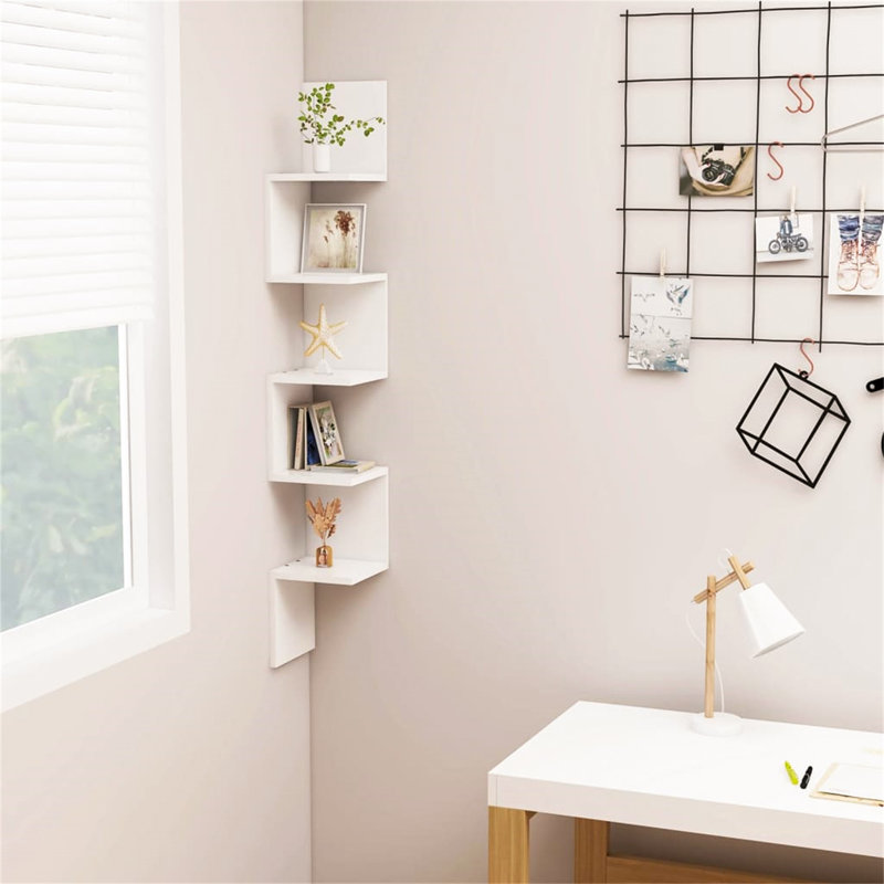 Thaney 5 Piece Corner Shelf, White