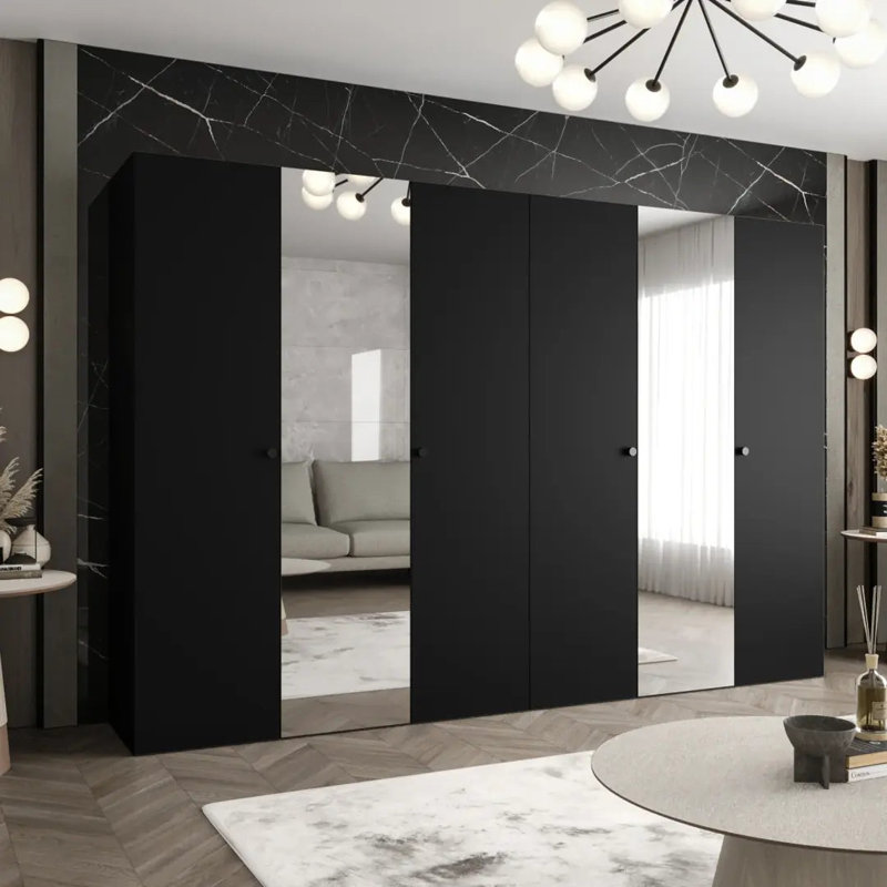 Manufactured Wood Wardrobe, Black