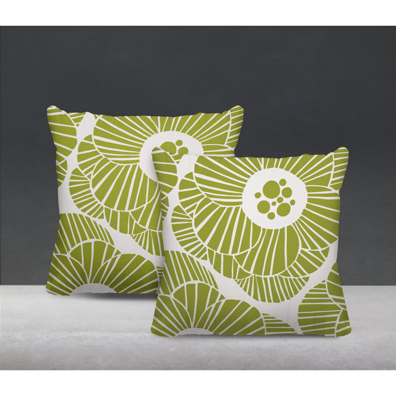 Housse et insert de coussin décoratif intérieur / extérieur en mélange de polyester, L 19 po x H 19 po, Chartreuse