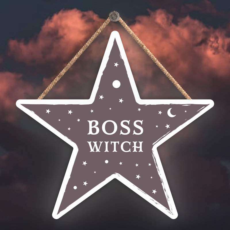 Boss Witch Wooden Star Plaque