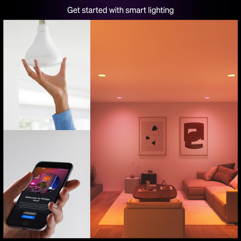 Ampoule à DEL 65 W Hue Essentials Smart BR30, blanc et ambiance de couleur