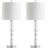 Modern Stacked Crystal And Metal LED Table Lamp Set Of 2, Glamorous Design For Bedroom, Living Room, Office, And Dorm, Energy-Efficient Lighting Solution