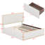 Lit plateforme tapissier double avec 4 tiroirs Lamoyne-517874240