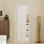 Interior Door Slab with Frame - 5 Panel Shaker Style White MDF Door, Prehung-Style Door Kit with Pre-installed Hinges, Locking Silver Handle Included, No Pre-drilled Holes-125132388-125132385