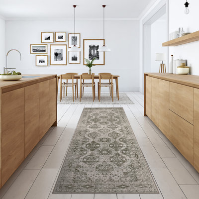 Tapis rétro à motif floral antidérapant - Tapis à poils courts pour salon, chambre à coucher, salle à manger, décor de ferme