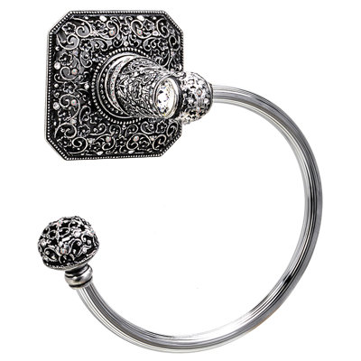 Juliane Grace swing towel reeded ring left with 131 Swarovski Clear Crystals in Chalice