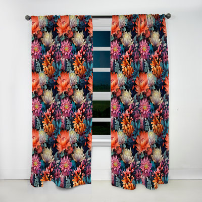 Motif botanique Neon Botany - Rideau floral - Rideau floral obscurcissant - 1 panneau