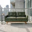 Canapé 65 pouces Mid-Century moderne vert olive de 65 pouces - Pieds en bois massif et tissu en polyester respirant