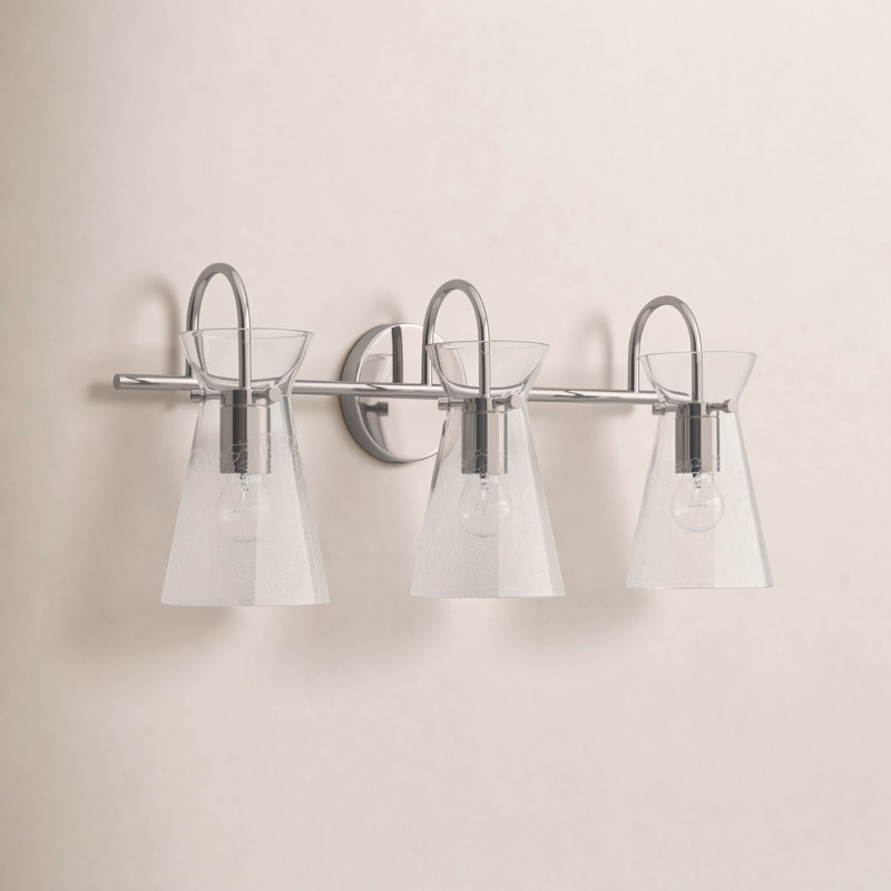 3 - Light Dimmable Vanity Light, Polished Nickel