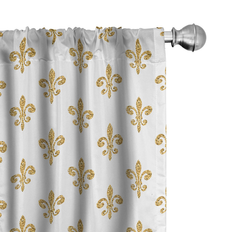 Fleur De Lis Semi-Sheer Rod Pocket Curtain Panels, 28" x 84"