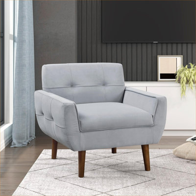 Fauteuil d'appoint contemporain rembourré en velours et rembourré Velvet