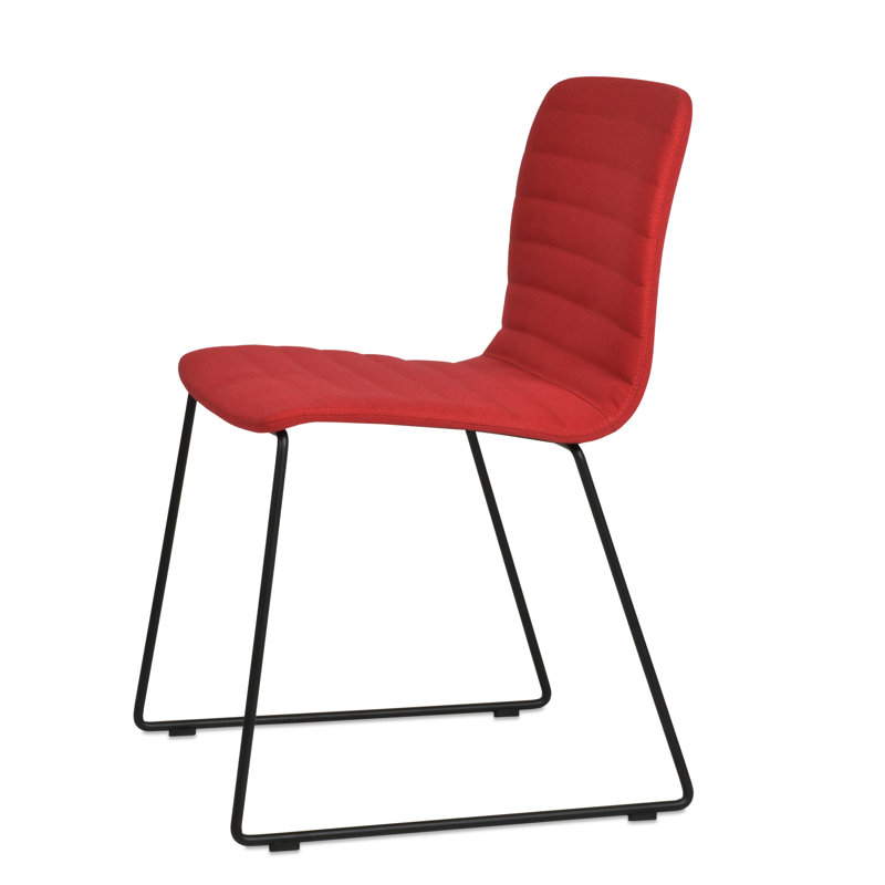 Chaise d'appoint en fil métallique Isa, Rouge d’époque, Chrome