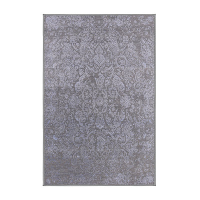 Tapis gris à motif floral Hultgren