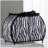 11.75" In Zebra Animal Print Purse W/ Black Faux Handle Table Lamp